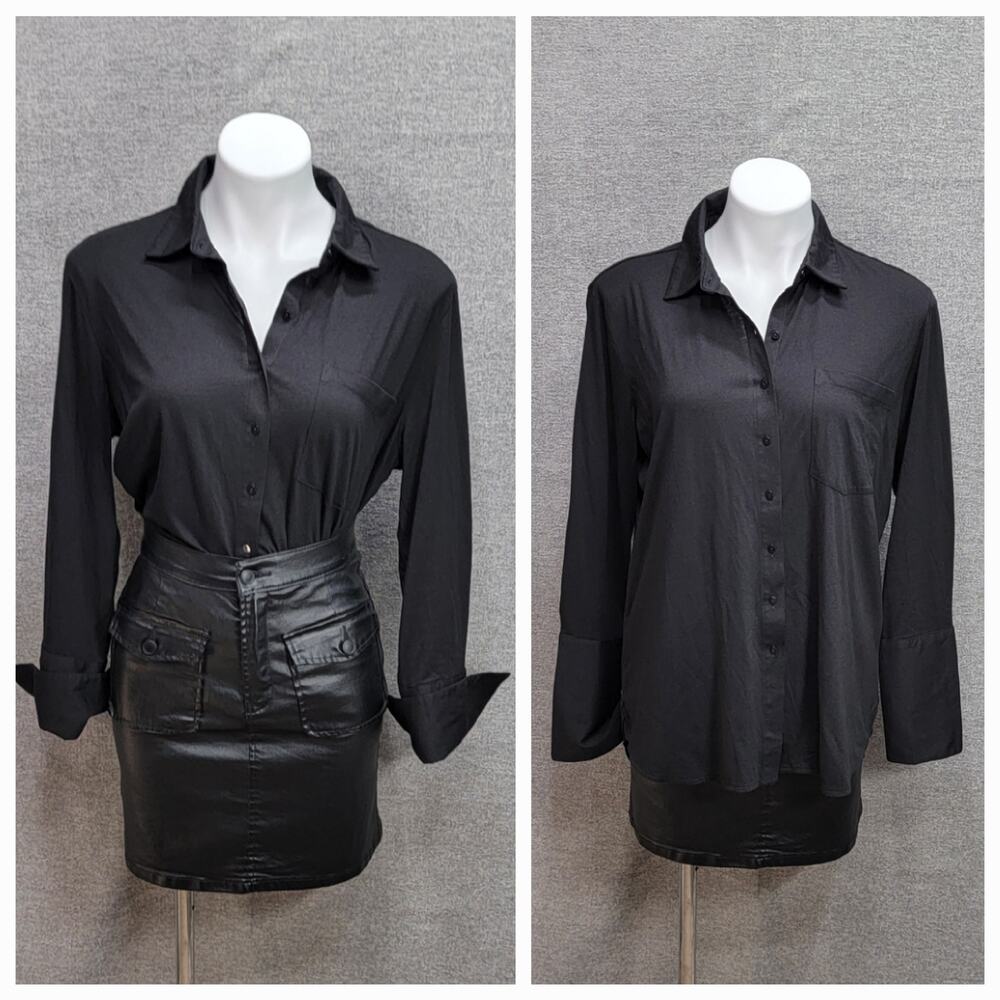 CUYANA MENSTYLE BUTTON DOWN SHIRT WITH FRONT POCKET, SIZE M